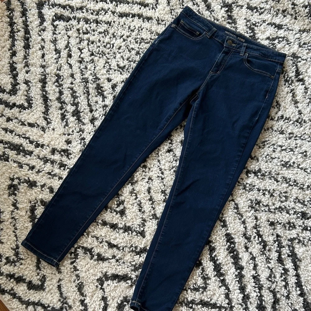 Michael Kors Women's Dark Blue Jeans stretch size 10 skinny jeans stretch